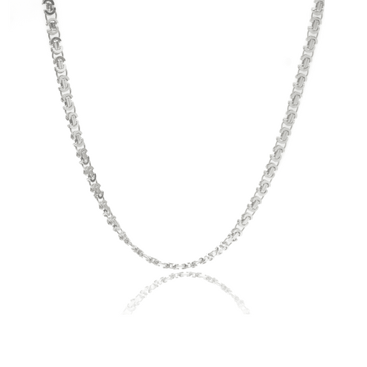 Flat Byzantine Euro Chain - Silver necklace